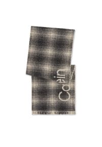 Calvin Klein Szalik Check Scarf K50K510989 Czarny. Kolor: czarny. Materiał: wełna