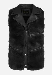 Born2be - Czarna Kamizelka Futrzana Irelaia. Kolor: czarny. Materiał: futro #8