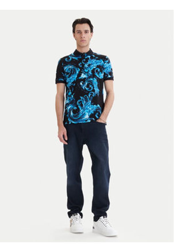 Versace Jeans Couture Polo 80GAG6S0 JS549 Niebieski Regular Fit. Typ kołnierza: polo. Kolor: niebieski. Materiał: bawełna