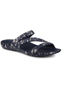 Klapki damskie sportowe Crocs KADEE II SHELLS PRINT. Kolor: wielokolorowy, beżowy, niebieski. Wzór: nadruk. Styl: sportowy