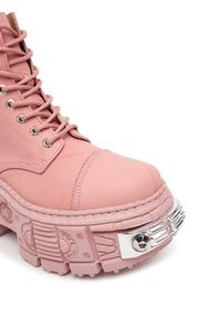 NEW ROCK Trzewiki M-WALL083C-C11 Różowy. Kolor: różowy. Materiał: nubuk, skóra. Styl: rockowy #4