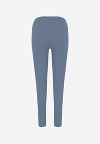 Born2be - Jasnoniebieskie Legginsy w Stylu Basic z Wyszczuplającym Pasem Samertes. Okazja: do pracy, na co dzień, na spacer. Stan: podwyższony. Kolor: niebieski. Długość: krótkie. Styl: casual #8