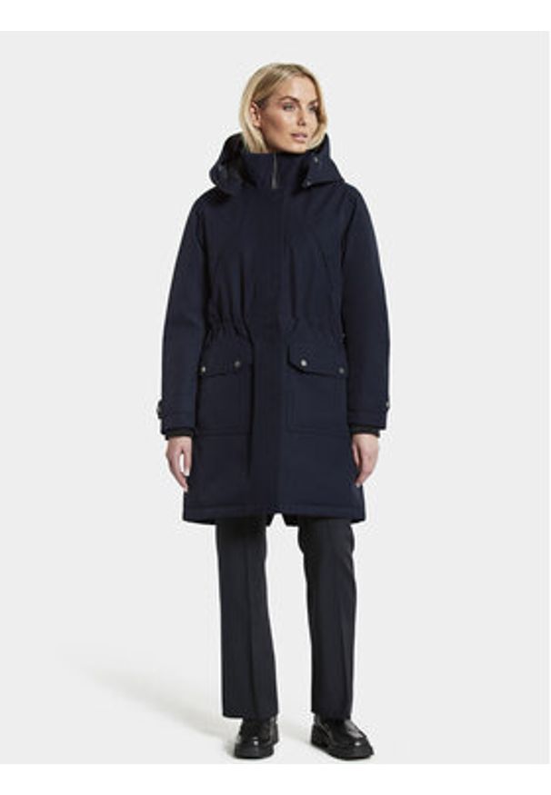 Didriksons Parka Lene 504261 Granatowy Relaxed Fit. Kolor: niebieski. Materiał: syntetyk