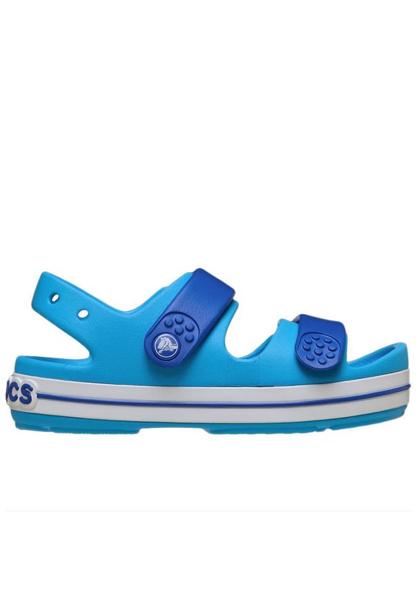 Sandały dziecięce Crocs Crocband Cruiser Sandal 209423-4MO - niebieskie. Kolor: niebieski. Materiał: materiał. Styl: sportowy