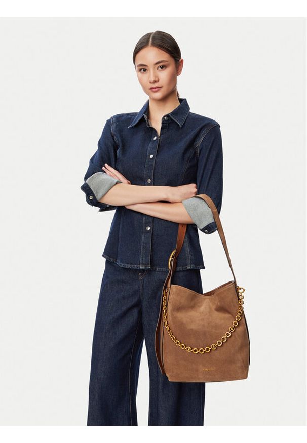 MICHAEL Michael Kors Torebka 30T6AUEM8S Brązowy. Kolor: brązowy. Materiał: skórzane, zamszowe