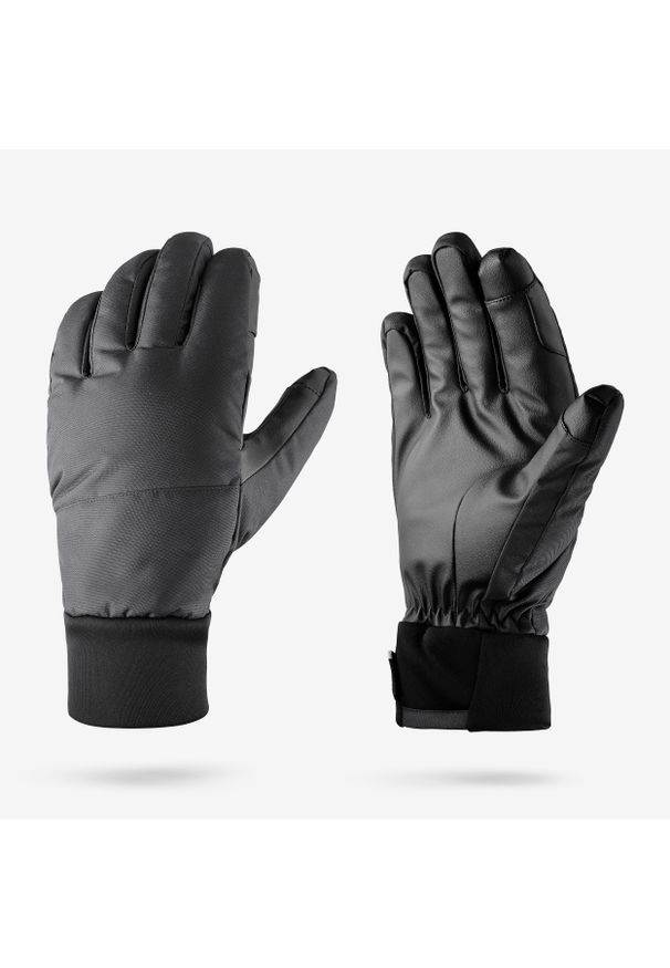 WEDZE - Rękawice narciarskie dla dorosłych Wedze 100. Kolor: czarny. Materiał: syntetyk, tkanina, futro. Sezon: zima. Sport: narciarstwo
