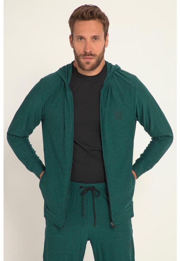 JAY-PI - Męska Kurtka z kapturem FLEXNAMIC® Fitness szybkoschnąca. Typ kołnierza: kaptur. Kolekcja: plus size. Kolor: zielony. Materiał: elastan, poliester, materiał. Sport: fitness