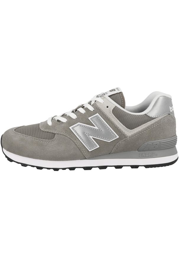 Buty do chodzenia męskie New Balance 574. Zapięcie: sznurówki. Kolor: wielokolorowy, szary, brązowy. Materiał: guma, tkanina, zamsz, materiał, syntetyk. Szerokość cholewki: normalna. Model: New Balance 574. Sport: turystyka piesza