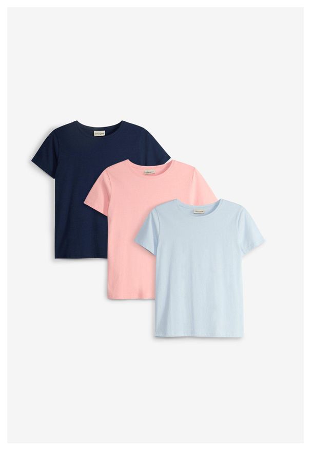 bonprix - T-shirt z czystej bawełny organicznej (3 szt.). Kolor: różowy. Materiał: bawełna