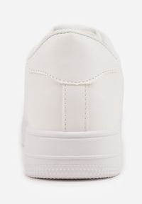 Renee - Białe Sznurowane Sneakersy Ozdobione Perforacją Ellemisa. Okazja: na co dzień. Kolor: biały. Materiał: jeans, materiał. Szerokość cholewki: normalna. Wzór: aplikacja. Sport: fitness #5