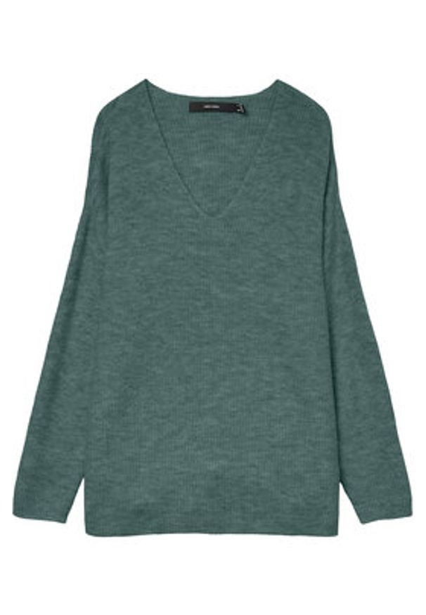 Vero Moda Sweter Crewlefile 10233357 Zielony Loose Fit. Kolor: zielony. Materiał: syntetyk