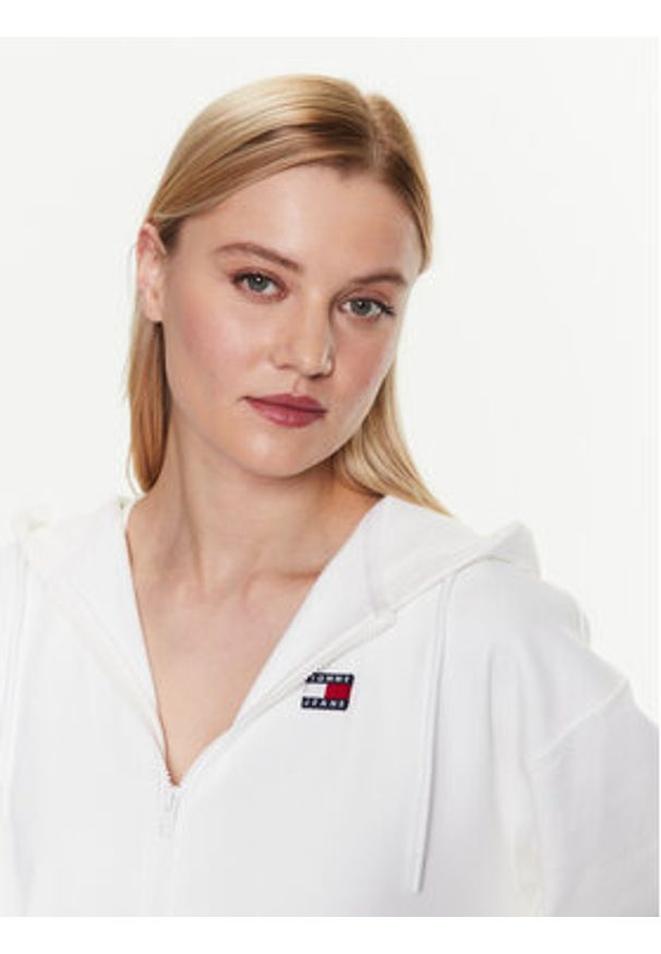 Tommy Jeans Bluza DW0DW15748 Biały Relaxed Fit. Kolor: biały. Materiał: bawełna