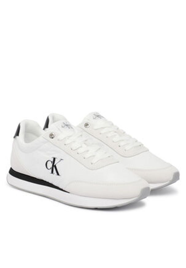 Calvin Klein Sneakersy Retro Runner Ess Mix Mat Wmn YW0YW01990 Biały. Kolor: biały. Materiał: materiał
