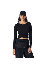 Koszulka damska Champion Crewneck Croptop. Kolor: czarny. Długość rękawa: długi rękaw. Sport: fitness #1