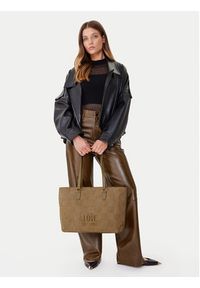 Love Moschino - LOVE MOSCHINO Torebka JC4123PP0NKB110A Beżowy. Kolor: beżowy. Materiał: skórzane #4