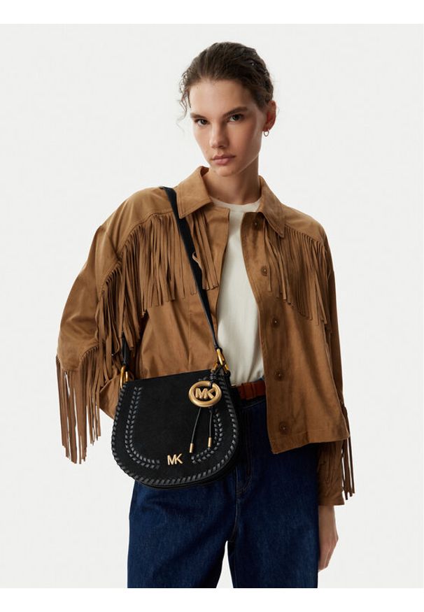 MICHAEL Michael Kors Torebka 30S6AQ5M6O Czarny. Kolor: czarny. Materiał: skórzane, zamszowe
