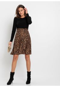 bonprix - Sukienka mini. Kolor: czarny. Materiał: jersey. Wzór: nadruk. Długość: mini #3