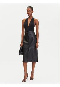 BOSS Spódnica skórzana Sekina 50543188 Czarny Regular Fit. Kolor: czarny. Materiał: skóra #4