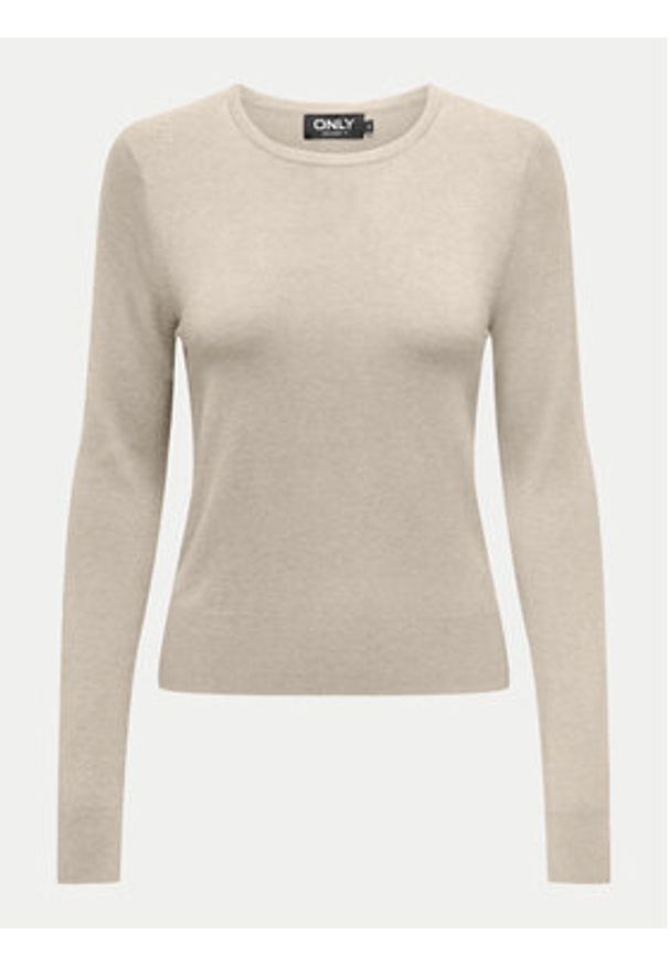only - ONLY Sweter Venice 15333989 Beżowy Regular Fit. Kolor: beżowy. Materiał: wiskoza