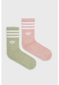 adidas Originals skarpetki (2-pack) HC9535 damskie kolor różowy HC9535-MAGLM/WONM. Kolor: różowy. Materiał: włókno, materiał #1