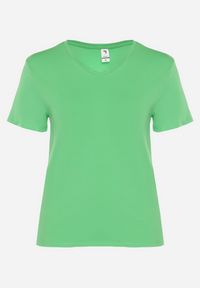 Born2be - Zielona Bluzka z Trójkątnym Dekoltem Diffindia. Kolor: zielony #7