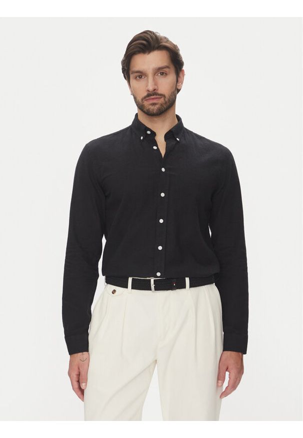 Lindbergh Koszula 30-203344B Czarny Relaxed Fit. Kolor: czarny. Materiał: bawełna