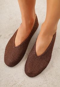Renee - Brązowe Balerinki VICES z Plecioną Cholewką Mahala. Okazja: na co dzień. Kolor: brązowy. Szerokość cholewki: normalna. Styl: boho, casual, elegancki #3