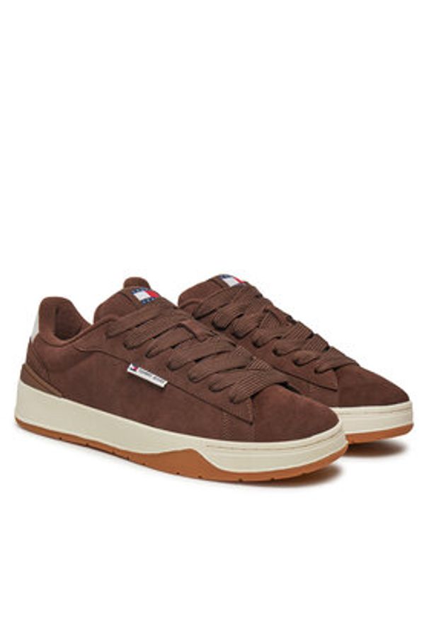 Tommy Jeans Sneakersy Skater EM0EM01503 Brązowy. Kolor: brązowy. Materiał: zamsz, skóra