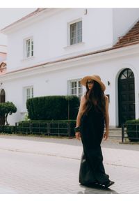 Reserved - Sukienka maxi z modalu - czarny. Kolor: czarny. Długość: maxi