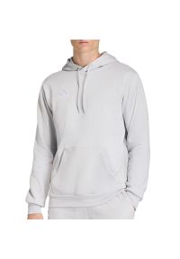 Adidas - Bluza męska adidas Entrada26 JZ6578 - szara. Typ kołnierza: kaptur. Kolor: szary. Materiał: poliester, polar, bawełna. Wzór: aplikacja. Styl: klasyczny #1