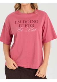 Sinsay - Bawełniana koszulka z napisem - Inny. Materiał: bawełna. Wzór: napisy