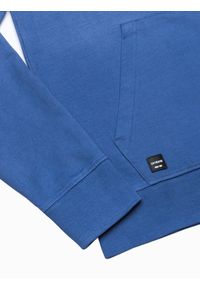 Ombre Clothing - Bluza męska z kapturem B1174 - ciemnoniebieska - XXL. Typ kołnierza: kaptur. Kolor: niebieski. Materiał: jeans, bawełna. Sezon: lato