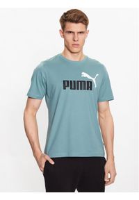 Puma T-Shirt Essentials+ 2 Col Logo 586759 Zielony Regular Fit. Kolor: zielony. Materiał: bawełna #1
