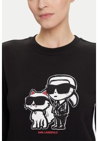 Karl Lagerfeld - KARL LAGERFELD Czarna damska bluza Ikon Sketch Duo, Rozmiar XS. Kolor: czarny. Materiał: bawełna. Wzór: nadruk #3