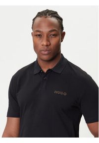 Hugo - HUGO Polo Dirlmere 50542830 Czarny Regular Fit. Typ kołnierza: polo. Kolor: czarny. Materiał: bawełna #5