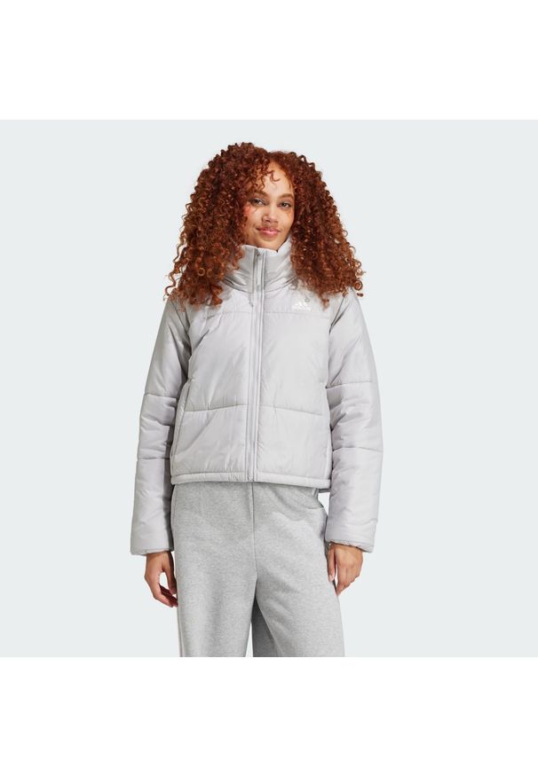 Adidas - BSC Insulated Jacket. Kolor: szary. Materiał: materiał, puch