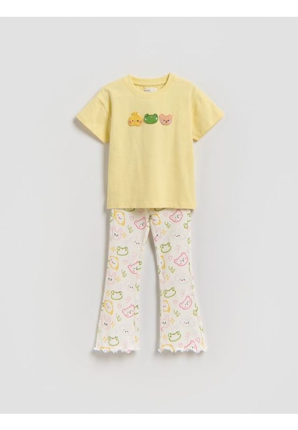 Reserved - Bawełniany komplet - złamana biel. Materiał: bawełna