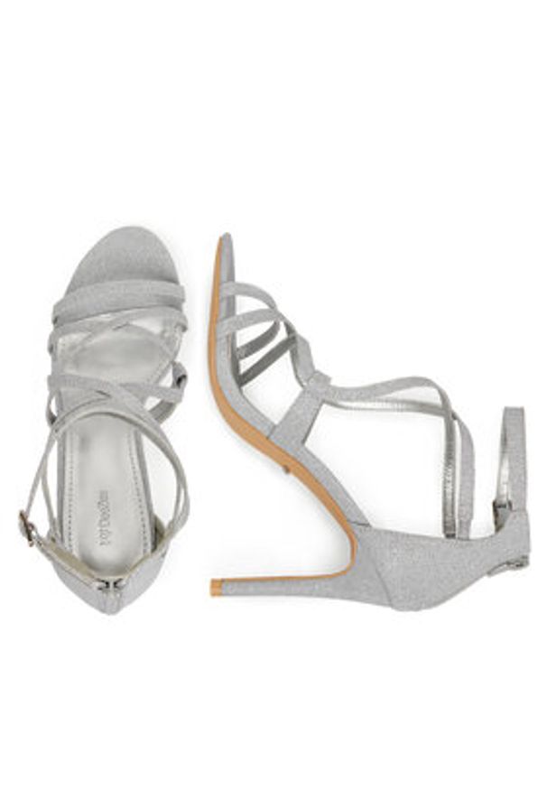 DeeZee Sandały F89725-88 Srebrny. Kolor: srebrny. Materiał: materiał