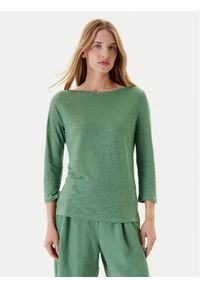 United Colors of Benetton - United Colors Of Benetton Bluzka 37UJD109X Zielony Regular Fit. Kolor: zielony. Materiał: len