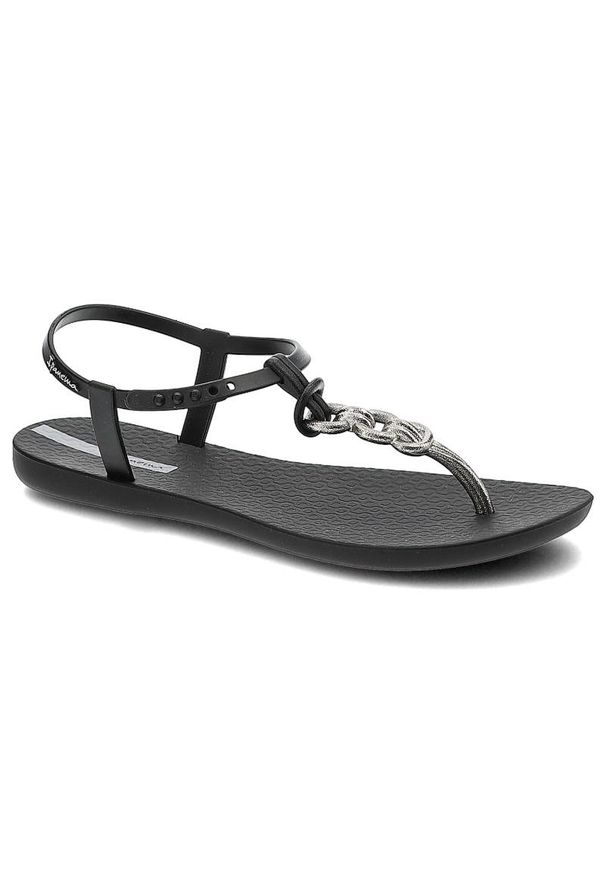 Czarne Sandały Ipanema Wodoodporne Sandały Damskie. Okazja: na spacer, na co dzień, na plażę. Kolor: czarny. Wzór: aplikacja. Sezon: lato. Styl: casual, sportowy, wakacyjny