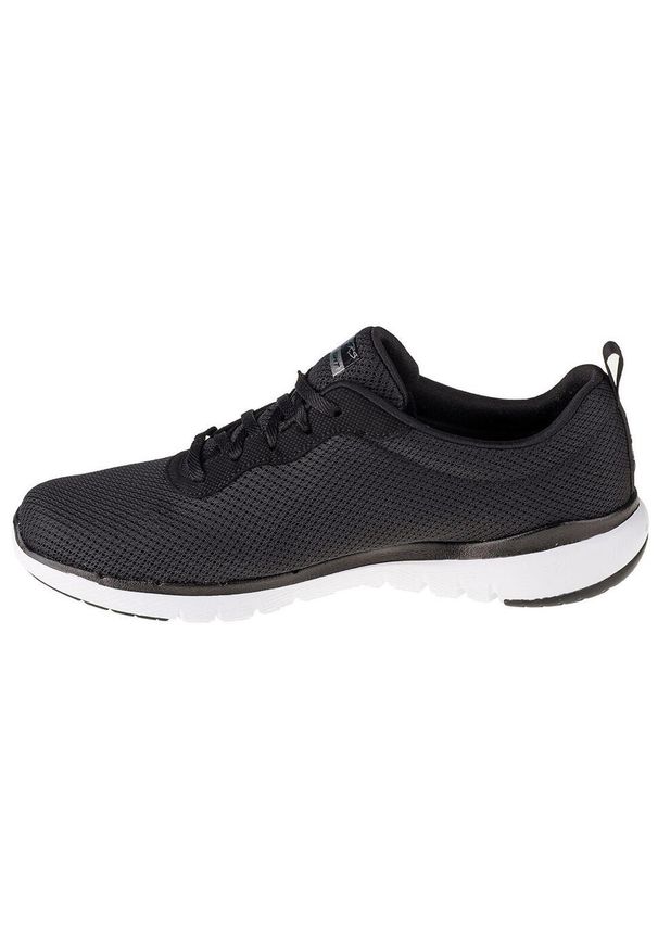 skechers - Buty sportowe Sneakersy damskie, Skechers Flex Appeal 3.0. Zapięcie: sznurówki. Kolor: czarny. Materiał: materiał. Szerokość cholewki: normalna. Sport: turystyka piesza