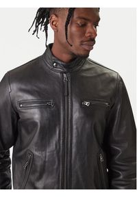 TOMMY HILFIGER - Tommy Hilfiger Kurtka skórzana Racer MW0MW41961 Czarny Regular Fit. Kolor: czarny. Materiał: skóra #3