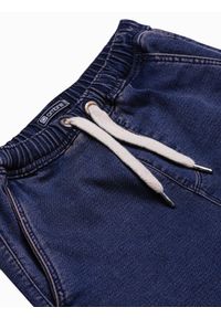 Ombre Clothing - Krótkie spodenki męskie jeansowe W219 - fioletowe - M. Kolor: fioletowy. Materiał: jeans. Długość: krótkie. Wzór: aplikacja #4