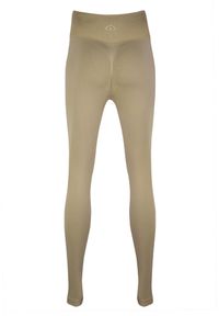 BESHAPED - Legginsy fitness damskie Beshaped Gym Queen modelujące. Kolor: beżowy. Materiał: nylon. Sport: fitness