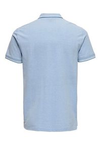 Only & Sons Polo Fletcher 22024827 Błękitny Regular Fit. Typ kołnierza: polo. Kolor: niebieski. Materiał: bawełna #6