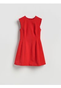 Reserved - Sukienka mini - czerwony. Kolor: czerwony. Materiał: tkanina, bawełna. Styl: klasyczny. Długość: mini #1