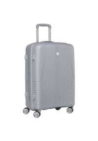 Duża walizka podróżna w szarym kolorze z wodoodporną skorupą Peterson PTN PP-09-W. Kolor: szary #1