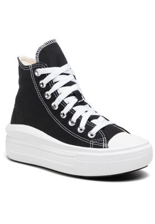 Converse Trampki Chuck Taylor All Star Move Platform 568497C Czarny. Kolor: czarny. Materiał: materiał. Obcas: na platformie