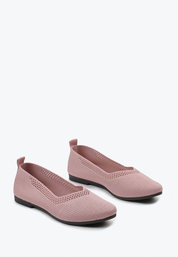 Born2be - Różowe Plecione Balerinki z Ażurowymi Wycięciami Jene. Kolor: różowy. Materiał: materiał. Wzór: ażurowy. Obcas: na płaskiej podeszwie