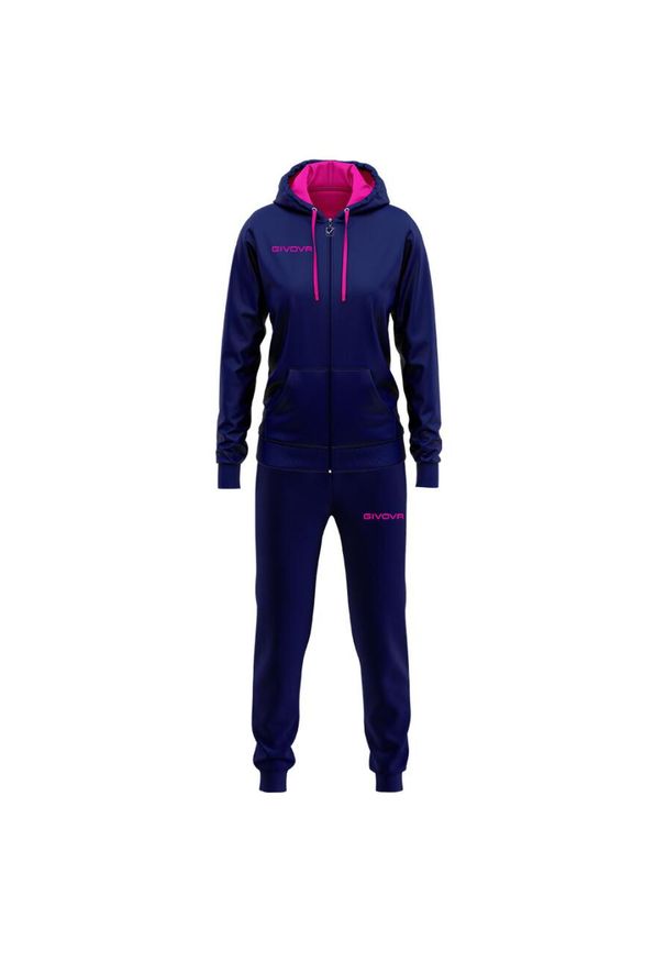 Givova - Tuta Lady. Kolor: niebieski, różowy, wielokolorowy. Materiał: dresówka. Sport: piłka nożna